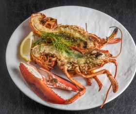 Delicious lobster with lemon spices Stock Photo 03