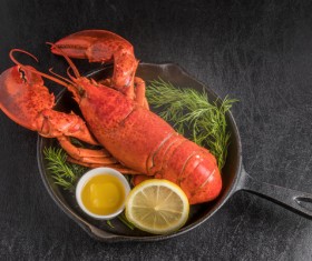 Delicious lobster with lemon spices Stock Photo 04
