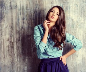 Denim clothing beautiful woman Stock Photo 02