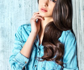 Denim clothing beautiful woman Stock Photo 03