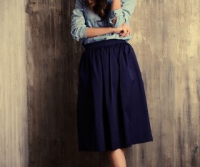 Denim clothing beautiful woman Stock Photo 04