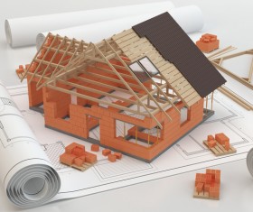 Design house model with drawings HD picture