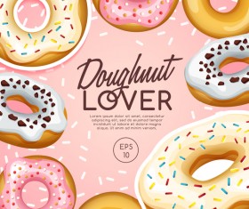 Doughnut poster template creative vector 01