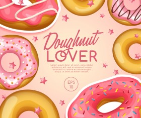 Doughnut poster template creative vector 02