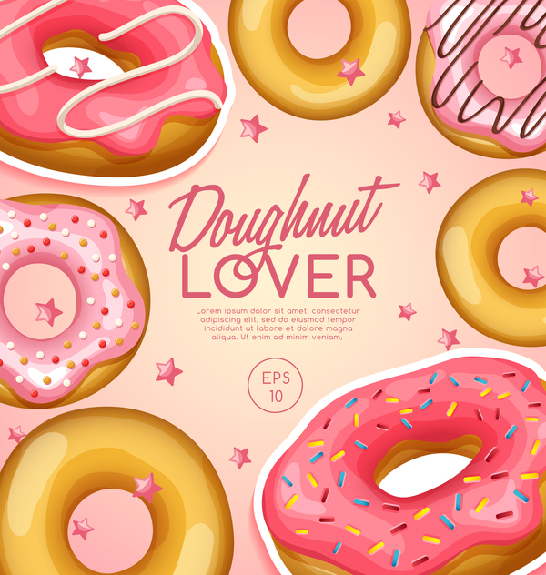 Doughnut poster template creative vector 02
