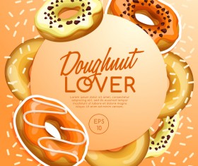 Doughnut poster template creative vector 03