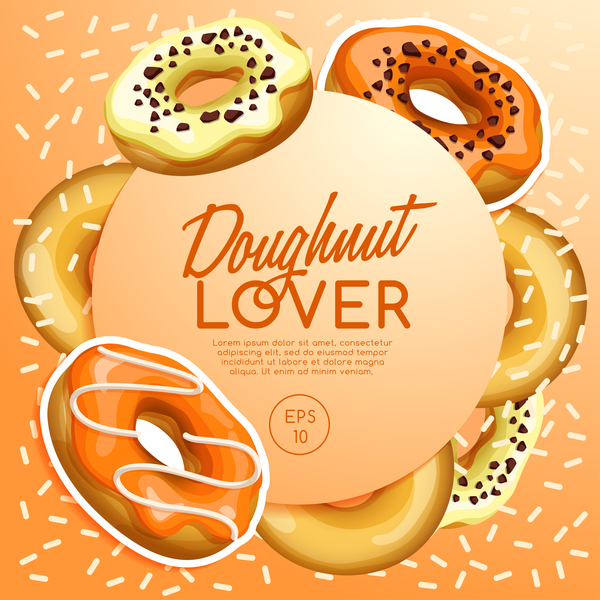 Doughnut poster template creative vector 03