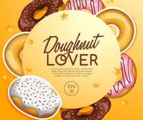 Doughnut poster template creative vector 04