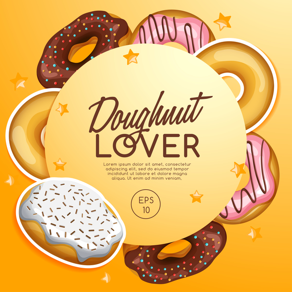 Doughnut poster template creative vector 04