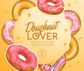 Doughnut poster template creative vector 05