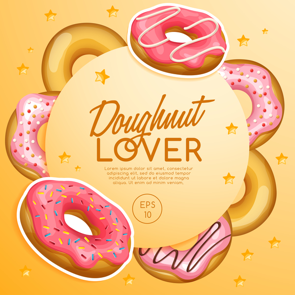 Doughnut poster template creative vector 05
