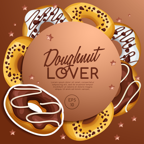 Doughnut poster template creative vector 06