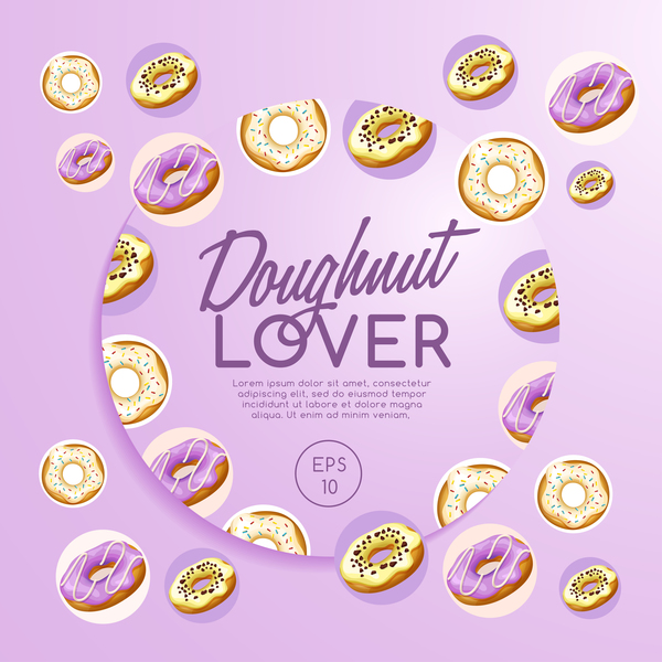Doughnut poster template creative vector 07