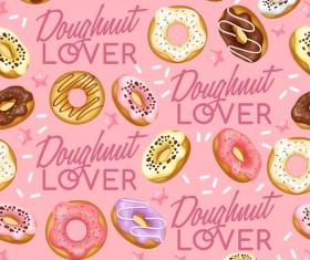 Doughnut with love seamless pattern vector