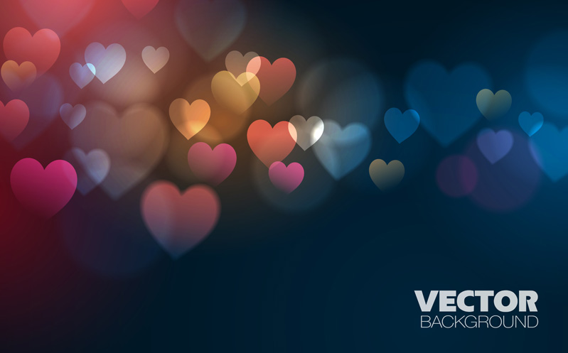 Dream blur background with heart vector free download