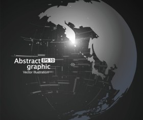 Earth and technology abstract vector illustration 01