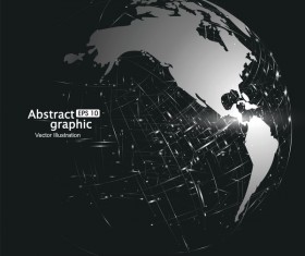 Earth and technology abstract vector illustration 02