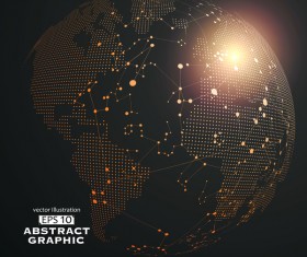 Earth and technology abstract vector illustration 04