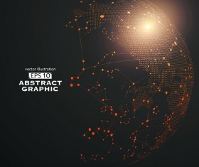 Earth and technology abstract vector illustration 05
