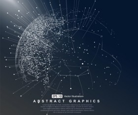 Earth and technology abstract vector illustration 06