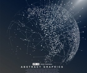 Earth and technology abstract vector illustration 07