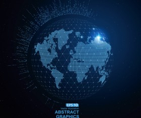 Earth and technology abstract vector illustration 09