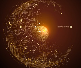 Earth and technology abstract vector illustration 10