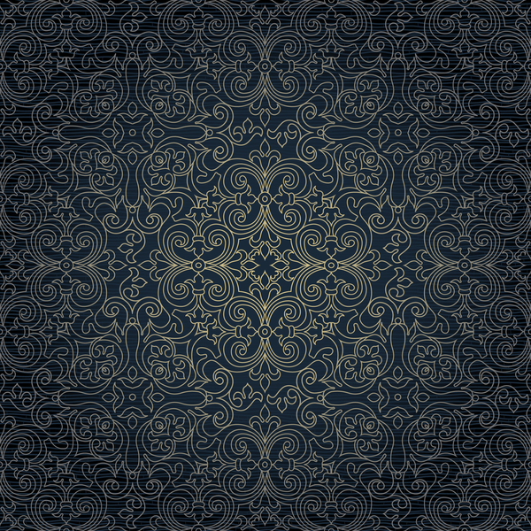 Eastern style floral pattern decor vector 05