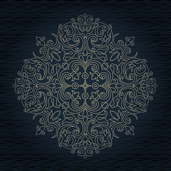 Eastern style floral pattern decor vector 06
