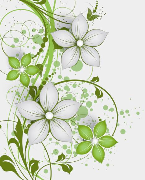 Elegant abstract flower vectors graphics free download