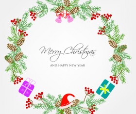 Elegant christmas wreath vector material 01