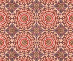 Ethnic styles floral cricles pattern seamless vector 02