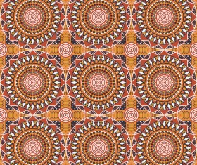 Ethnic styles floral cricles pattern seamless vector 03