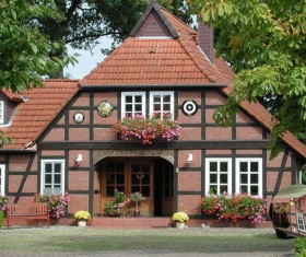 European farm houses Stock Photo