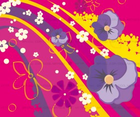 Fashion floral with abstract background vector 02