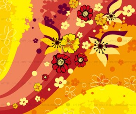 Fashion floral with abstract background vector 03