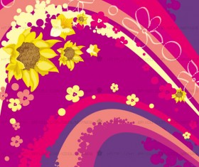 Fashion floral with abstract background vector 04