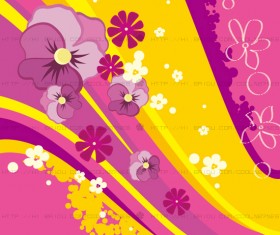 Fashion floral with abstract background vector 05