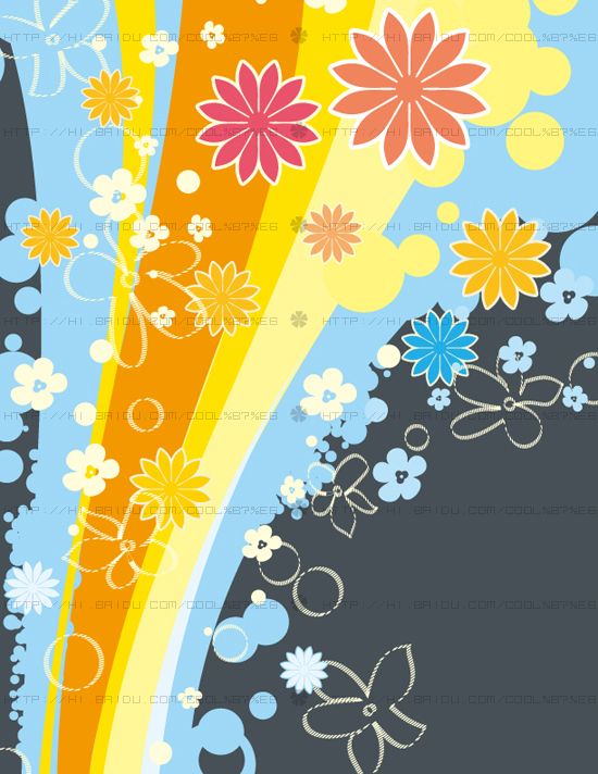 Fashion floral with abstract background vector 06