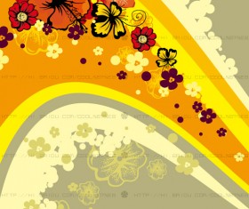 Fashion floral with abstract background vector 07