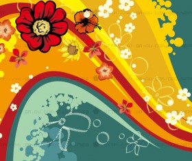 Fashion floral with abstract background vector 15