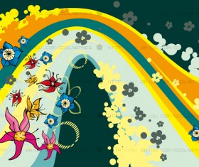 Fashion floral with abstract background vector 16