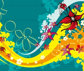 Fashion floral with abstract background vector 19