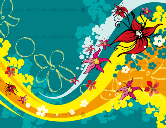 Fashion floral with abstract background vector 19