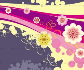 Fashion floral with abstract background vector 22
