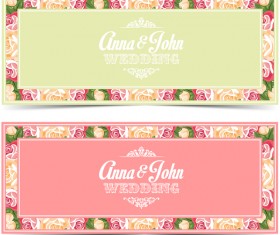Flower wedding invitation card vector template