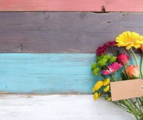 Flower with wooden table HD picture