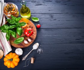 Food spices on black table top HD picture 02