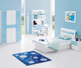 Fresh blue children room Stock Photo