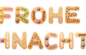 Frohe weihnachten german christmas cookies vector